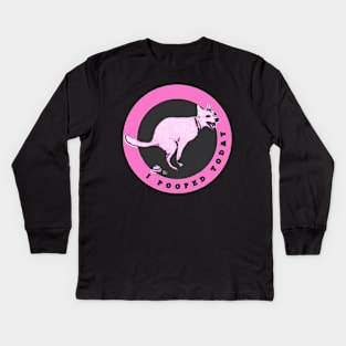 Pink And Black Funny Dog Kids Long Sleeve T-Shirt